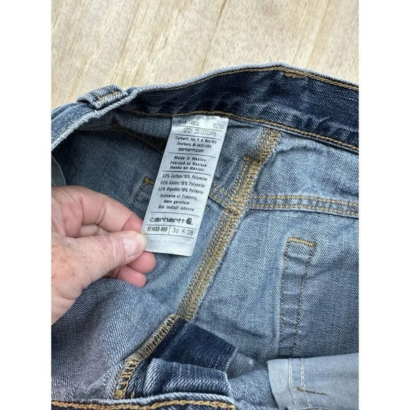 Carhartt Men’s Jeans Distressed 36x28 Workwear Denim Leg Straight - Picture 2 of 6